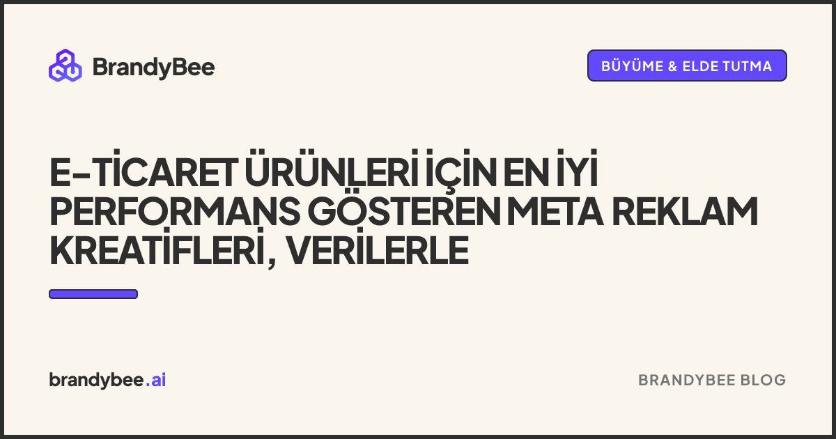 E-Ticaret Ürünleri İçin En İyi Performans Gösteren Meta Reklam Kreatifleri, Verilerle. BrandyBee kartı.
