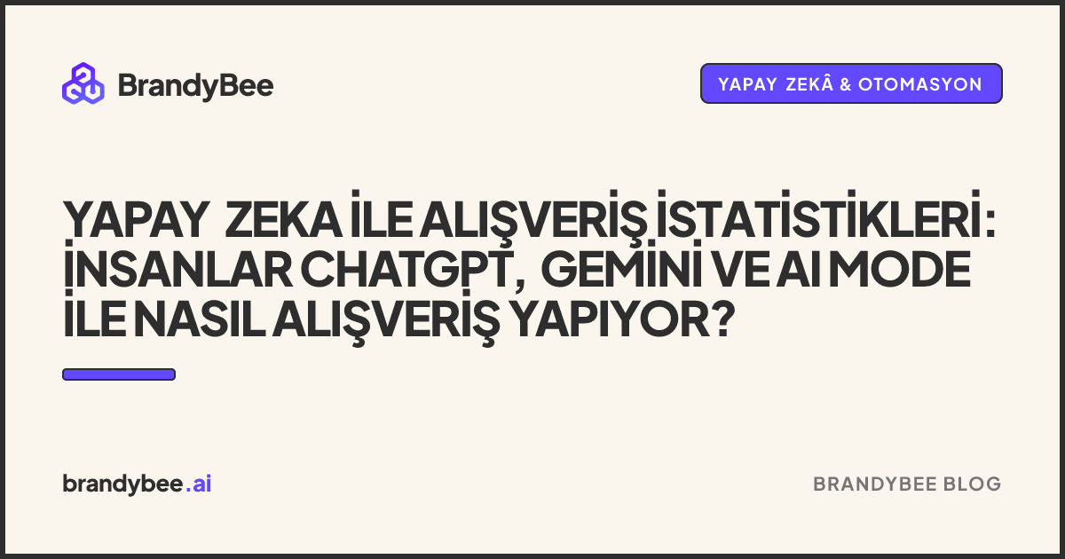 Yapay Zeka ile Alışveriş İstatistikleri: İnsanlar ChatGPT, Gemini ve AI Mode ile Nasıl Alışveriş Yapıyor?. BrandyBee kartı.