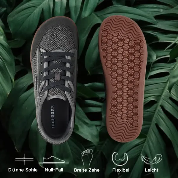 Anuncio estático de Meta: una zapatilla barefoot con cinco iconos de características