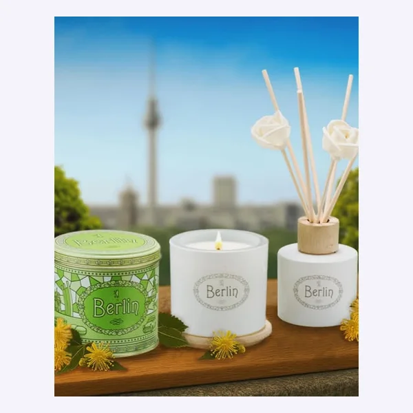 Static Meta ad: scented candles with a city view