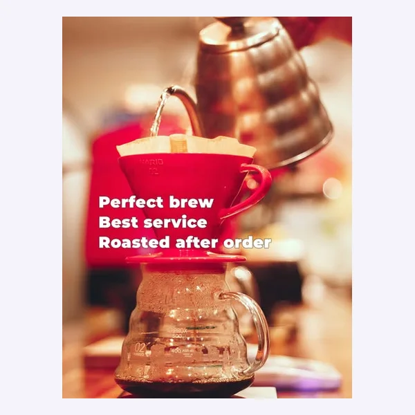 Static Meta ad: a pour-over setup with a short headline