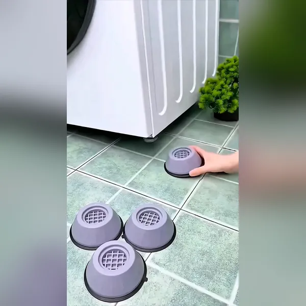 Anuncio de vídeo de Meta: almohadillas antivibración bajo una lavadora