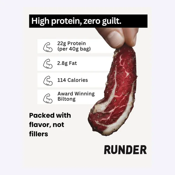 Static Meta ad: a benefit list: protein, fat, calories