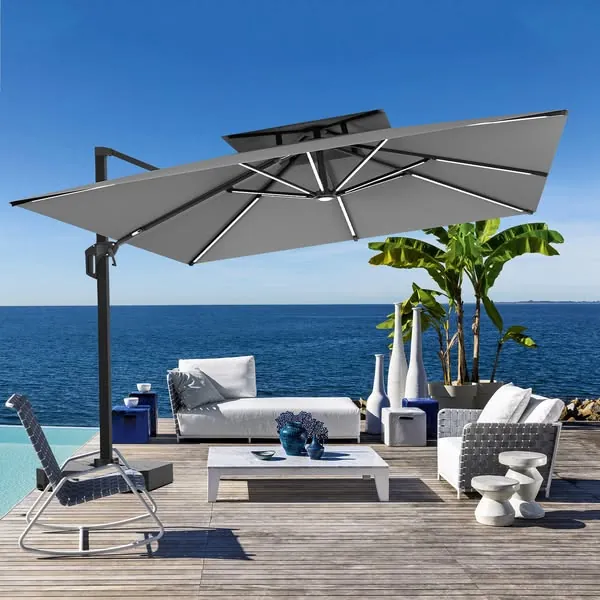 Anuncio estático de Meta: una sombrilla en una terraza junto al mar