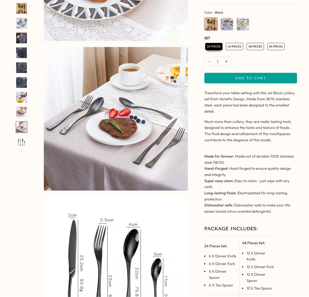 Venetto Design Ürün Sayfası Analizi