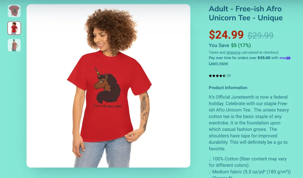 Afro Unicorn Product Page Analysis