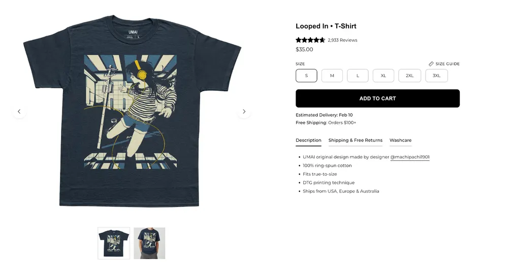 UMAI Clothing Product Page Analysis
