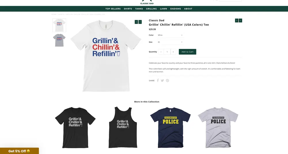 Classic Dad Product Page Analysis
