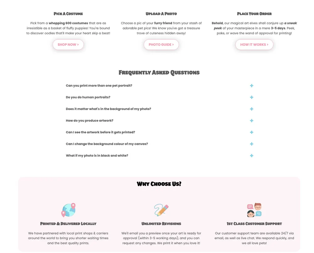 Paw & Glory Product Page Analysis