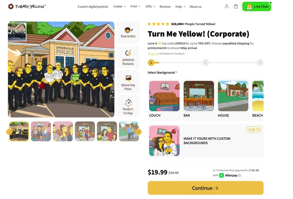 Turned Yellow Product Page Analysis