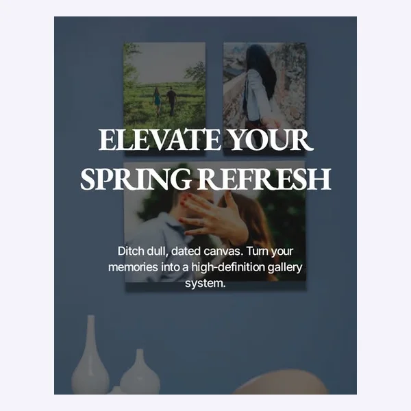 Static Meta ad: a poster headline over a canvas print