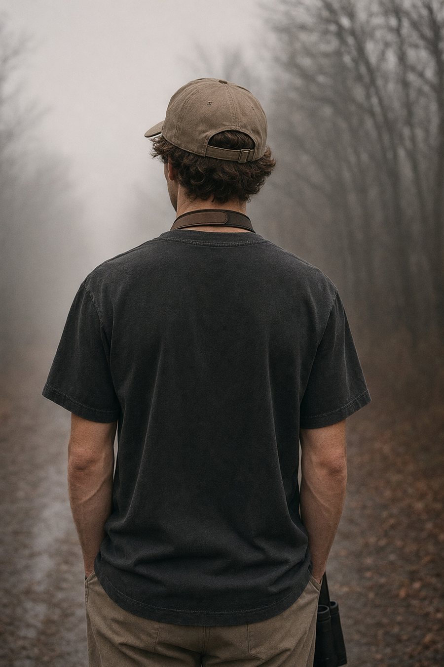 Back of the 5AM Tee, showing the shoulder seams and collar