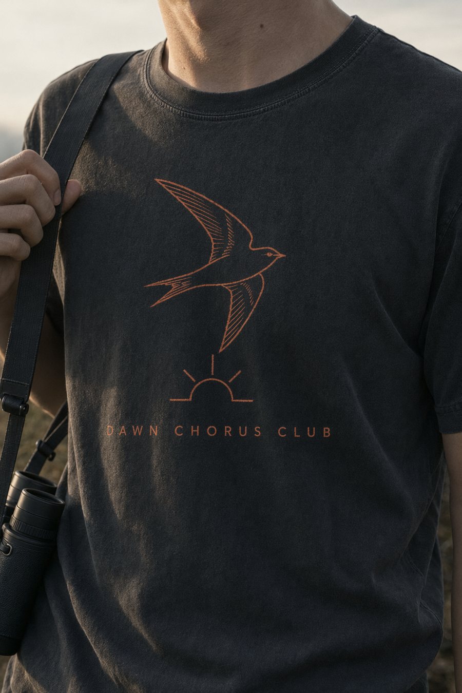 Close crop of the printed swift graphic on the chest
