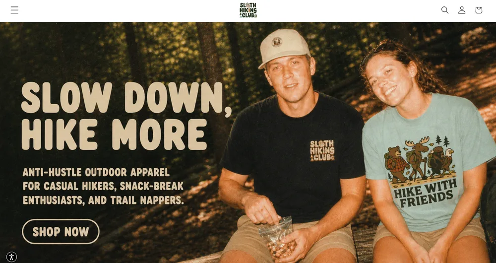Sloth Hiking Club homepage
