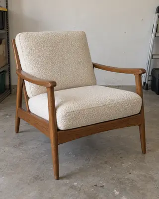 Phone photo of the Holm oak lounge chair