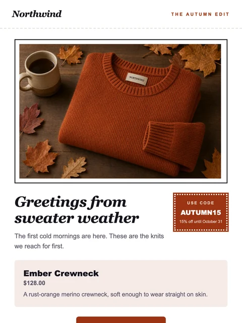Parte superior del diseño Postcard para el email de Northwind