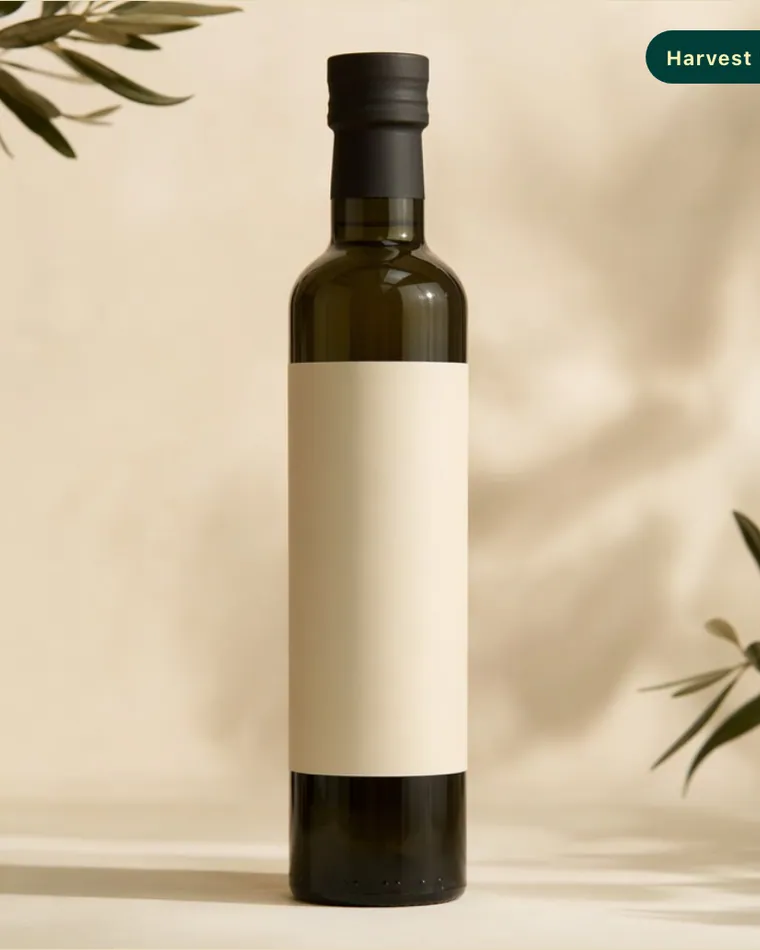 The bottle photographed on a plain studio backdrop