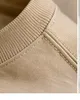 Close-up of the T-shirt's ribbed collar and stitching on the Basic design