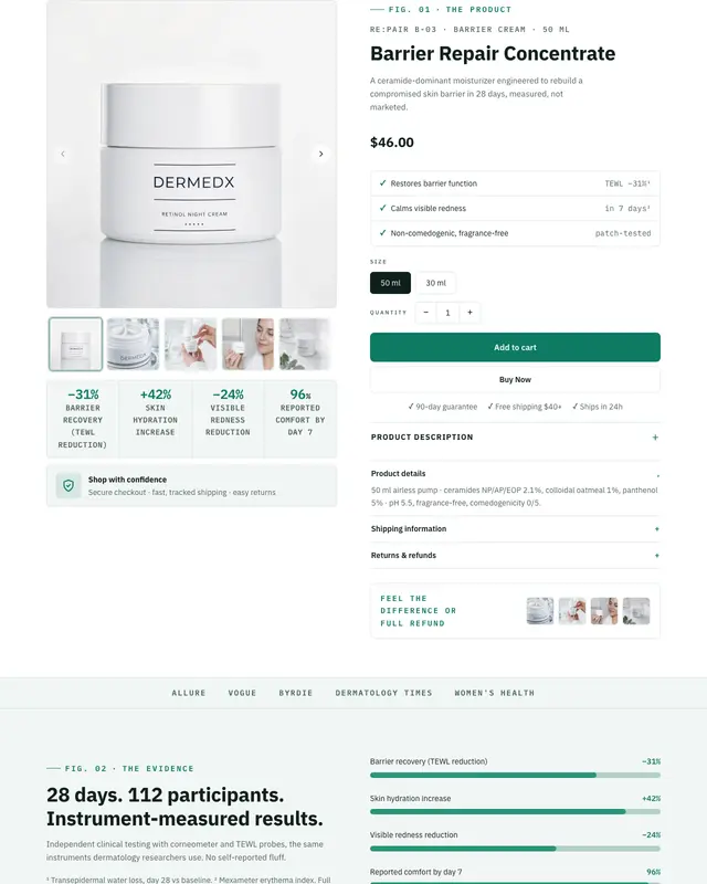 Top of the Lab design for a barrier repair cream
